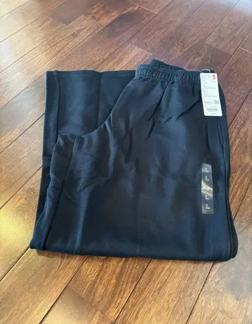 유니클로 맨투맨 와이드 팬츠 숏기장 블랙 L