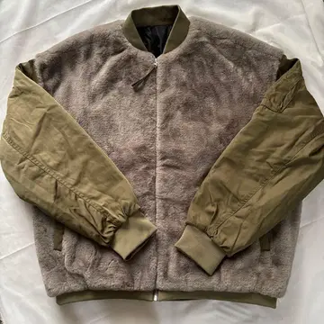 tk.TAKEO 올리브 그린 그레이 봄버 자켓