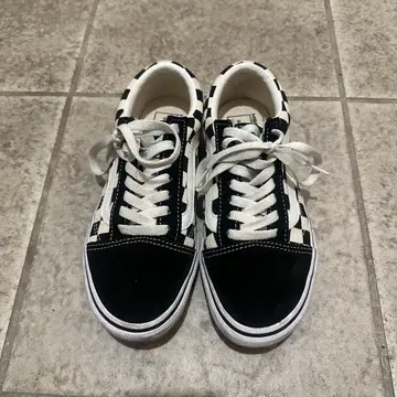 Vans 체크 무늬 스니커즈 블랙/화이트