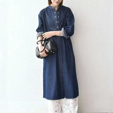 SHIPS any: 세탁기 사용 가능 데님 셔츠 원피스 올 시즌