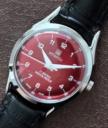 빈티지 손목시계 atlantic 남성용 수동 와인딩