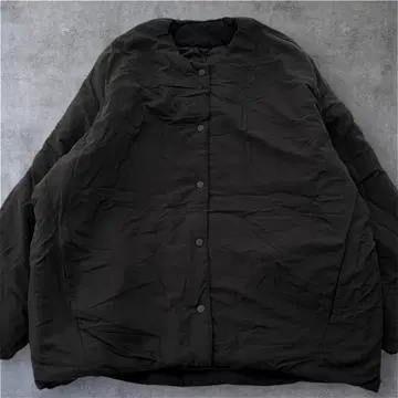 노카라 다운 자켓 블랙 빅 실루엣 오버 사이즈