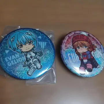 에반게리온 아스카 레이 캔 배지 2개 세트