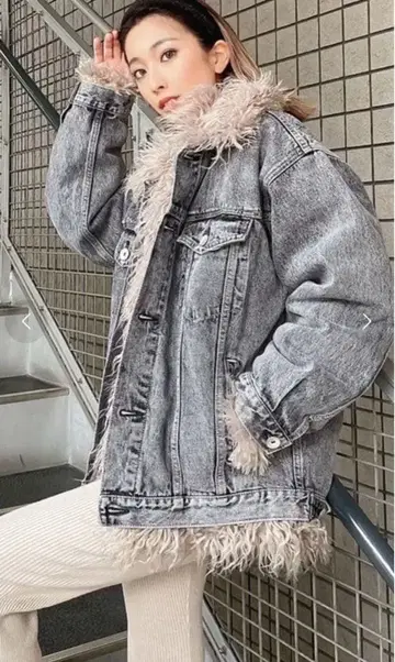 GYDA 제이 3WAY 티베트 퍼 라이크 G 데님 자켓