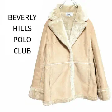 비벌리힐스 폴로 클럽/ 페이크 무스탕 코트 베이지 M