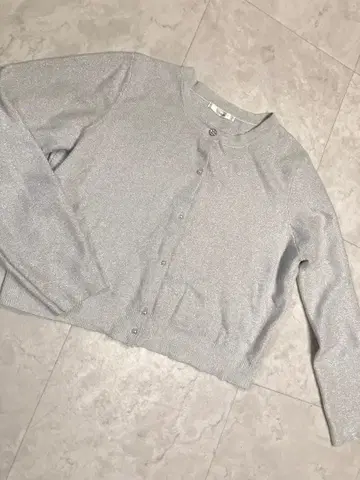 인덱스 라메 실버 니트 가디건 긴팔