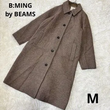 B:MING by BEAMS 체크 스텐카라 코트 롱 A라인