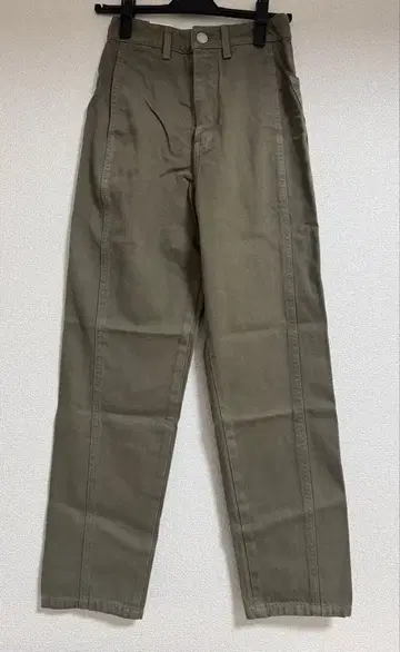 MOUSSY 코튼 하이웨스트 테이퍼드 데님 팬츠 카키 치노 팬츠