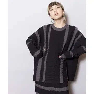 로프 라메 스트라이프 니트 풀오버 loaf LE TRICOT