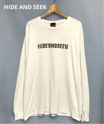 HIDE AND SEEK 로고 프린트 롱 슬리브 T셔츠 L