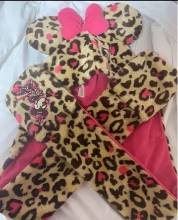 레오파드 무늬 미니 팬캡 머플러