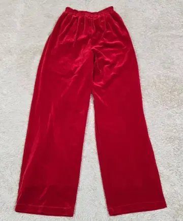 새상품 레어 안드레 루치아노 화려한 벨로아 이지 팬츠 레드 빨간색 광택