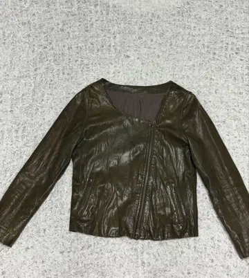 저널 스탠다드 노카라 가죽 자켓