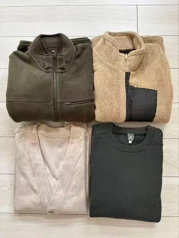 가을/겨울 남성용 상의 묶음 판매 4점 플리스 XL