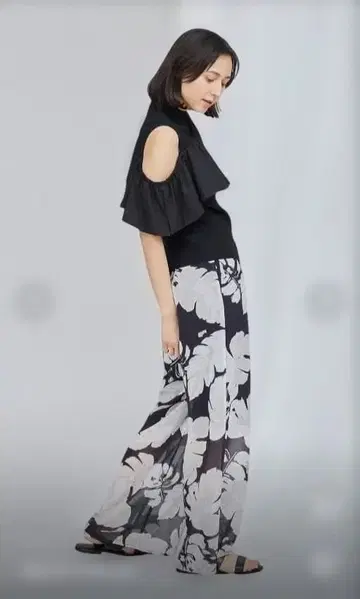 Diagram 리프 프린트 와이드 팬츠