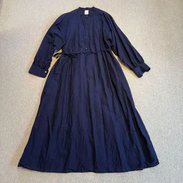 seya 네이비 롱 셔츠 원피스