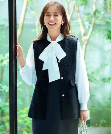 any SiS 팬시 트위드 베스트