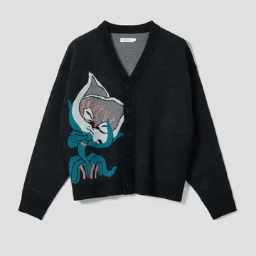 그라니프 죠죠 고양이풀 워셔블 자카드 니트 가디건 S 사이즈