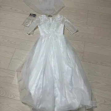 웨딩 드레스, 베일, 머리 장식, 4종 세트