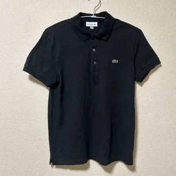 LACOSTE 슬림핏 블랙 피케 셔츠