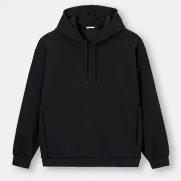 GU 더블 페이스 빅 풀 후드티 / 긴팔 블랙 후드티