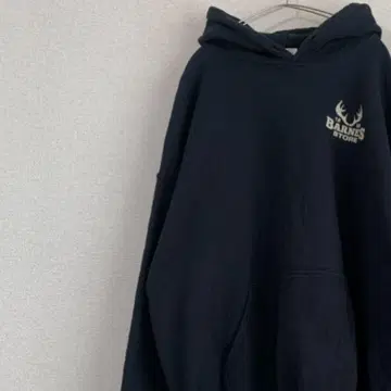 구제 의류 GILDAN 양면 프린트 애니멀계 사슴 끈 없음 블랙 XL