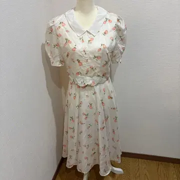 벨보와르 장미 패턴 원피스 쇼와 레트로