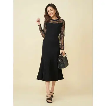 [ 미사용 ] Royal Party 소매 레이스 타이트 머메이드 원피스