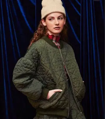 poppy 플라워 퀼팅 블루종