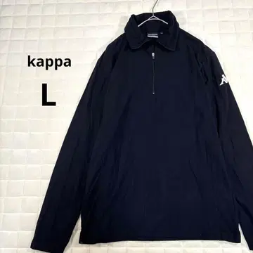 카파 긴팔 하프 지퍼 셔츠 블랙 L 로고 자수 와펜