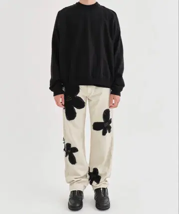 KHOKI Flower pattern denim pants size2