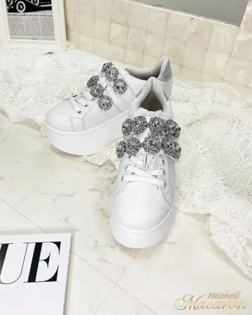 michellMacaron 미셸 마카롱 통굽 비쥬 스니커즈 M 사이즈