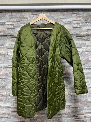 올리브 그린 퀼팅 자켓 L