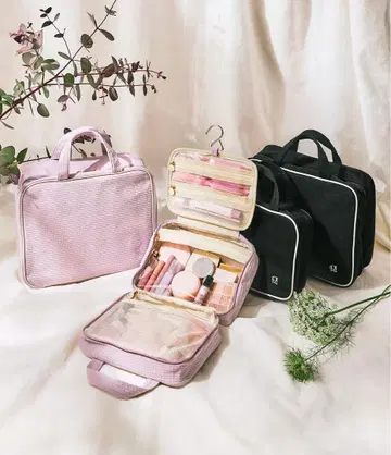 [ 미사용 새상품 ] 피치 존 후크 포함 트래블 파우치 대소 2세트