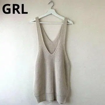 [ 그레일 ] 니트 베스트 V넥 아이보리 화이트 레이어드