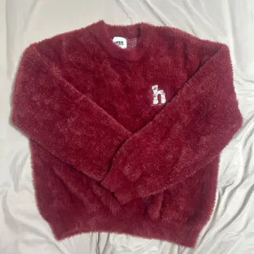 HTH H flower 로고 니트 레드