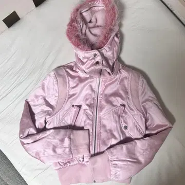 핑크 퍼 포함 아우터 짧은 기장 갸루 y2k