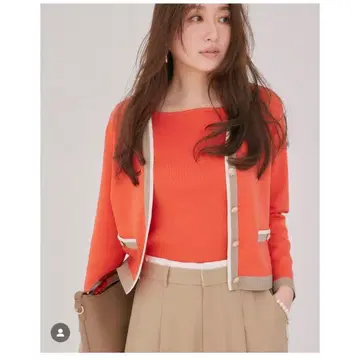 [ 새상품급 ] Jusglitty 배색 V넥 가디건 앙상블