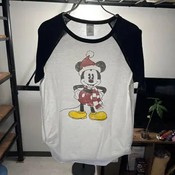 미키마우스 래글런 T셔츠 L 사이즈