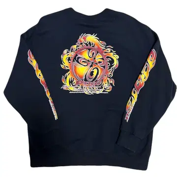 피코 맨투맨 XL 파이어 패턴 블랙