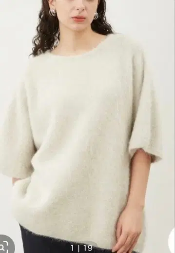 Mila Owen 알파카 블렌드 프렌치 슬리브 니트 풀오버