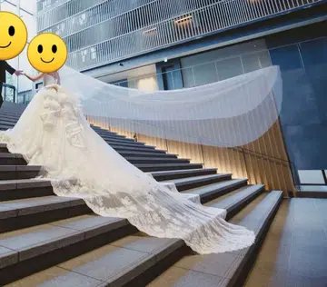 트리트 드레싱 롱 베일 300cm 3m 개더 없음