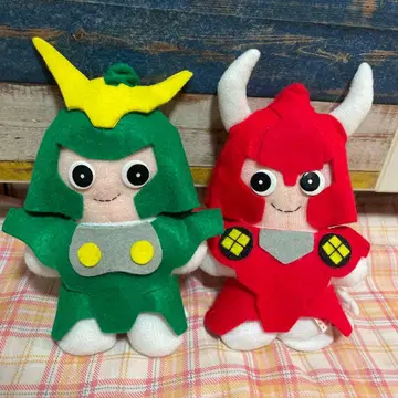 갑옷 전사 사무라이 트루퍼 봉제 인형 타카라 경품용 당시물 2체 세트