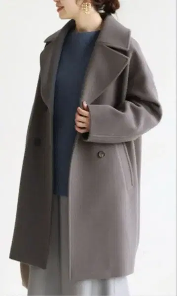 IENA 더블 모사 코트 그레이 38