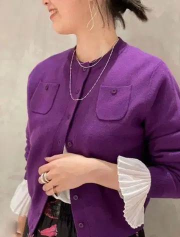 CABAN 퍼플 가디건 XS