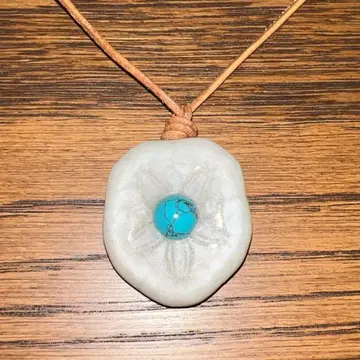 연꽃잎 오크빵 터콰이즈 펜던트