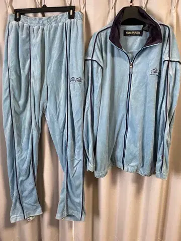 90s 벨로아 셋업 자수 로고 블랙 y2k b계