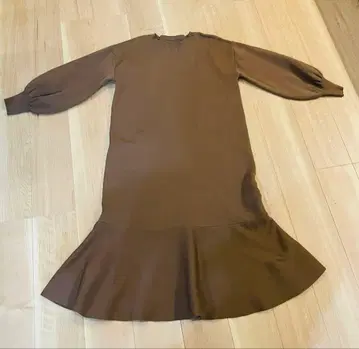 lawgy 브라운 플레어 슬리브 롱 원피스/드레스 가을/겨울