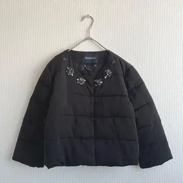 MAX &Co. 블랙 다운 자켓 코트 비쥬 맥스앤코