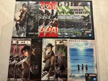 진격의 거인 제일복권 F상 클리어 포스터 전종 컴플리트 12장 세트